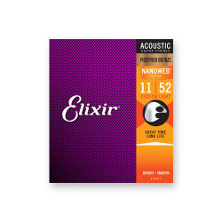 Elixir 16027 Phosphor Bronze Nanoweb Coating Acoustic Guitar String 11-52