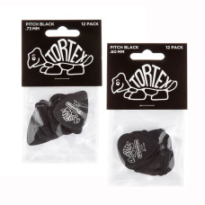 Jim Dunlop 488P Tortex Pitch Black Standard Pick 12-Pack